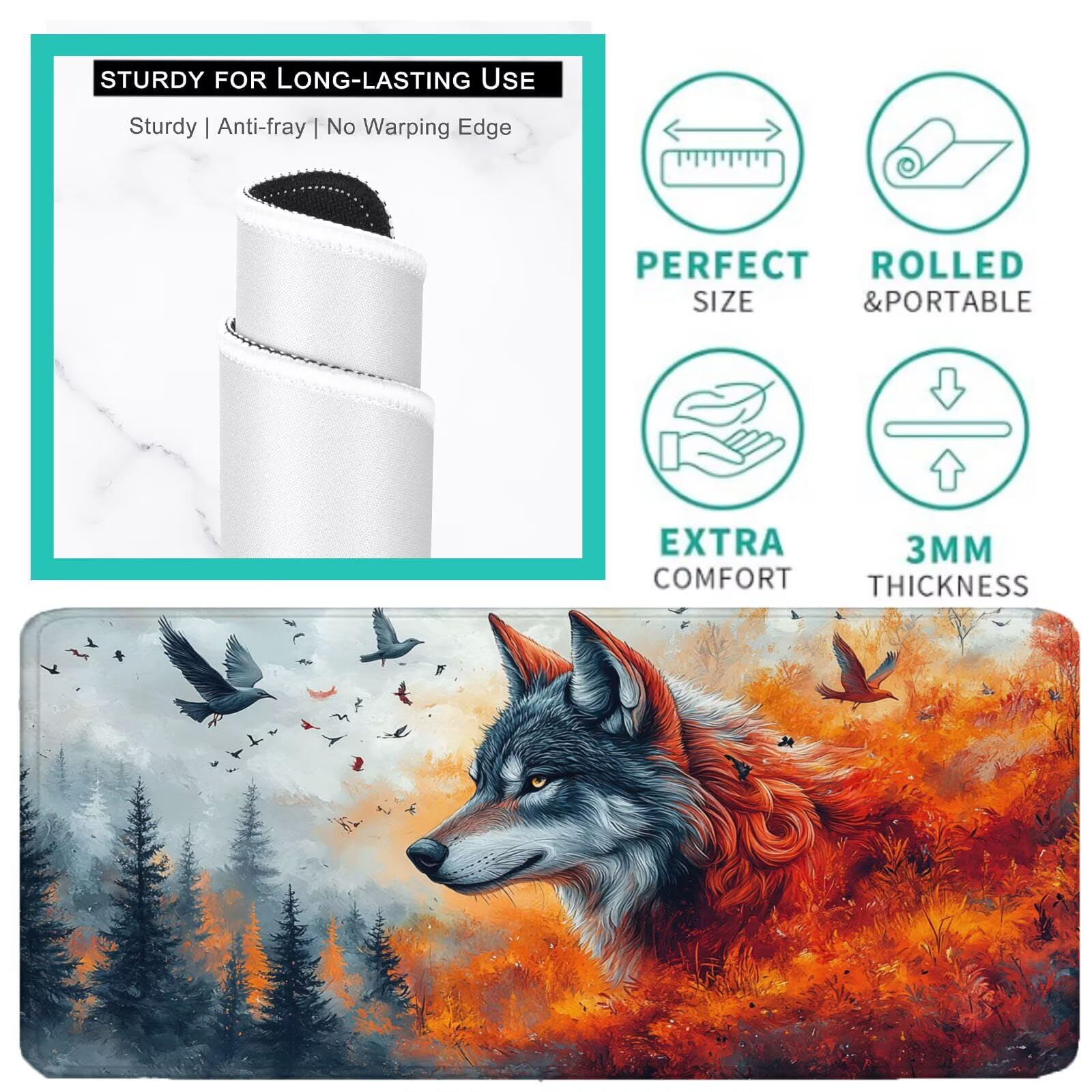 Podkładka pod mysz dla graczy kolor pomarańczowy XXL podkładka pod mysz 1600 x 800 mm mata biurkowa podkładka pod mysz zwierzę wodoodporna podkładka pod mysz do gier szyte krawędzie poprawia precyzję