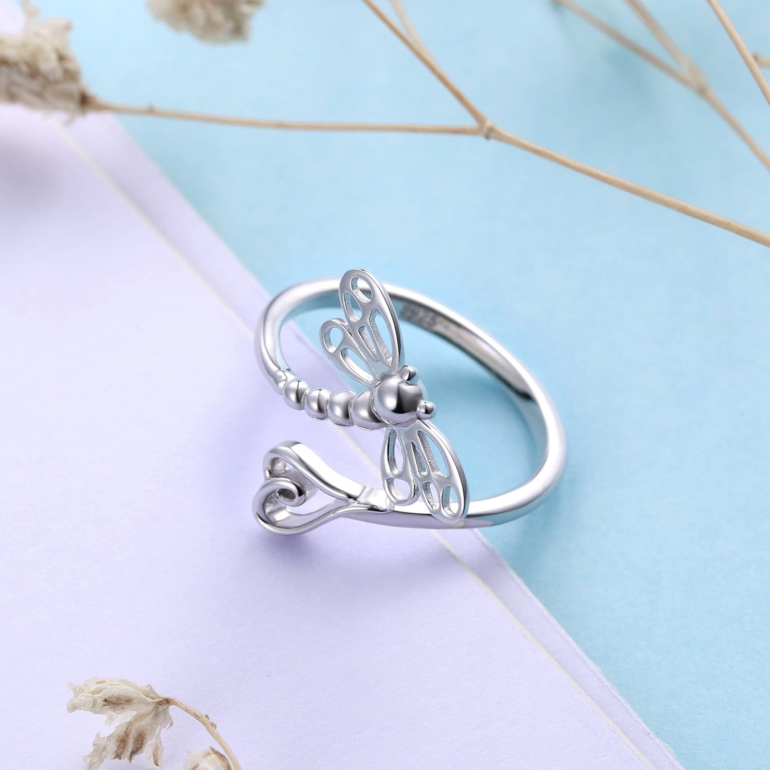 DAOCHONG 925 Sterling Silver Open Animal Rings for Women (Resizable Ring) - Image 2