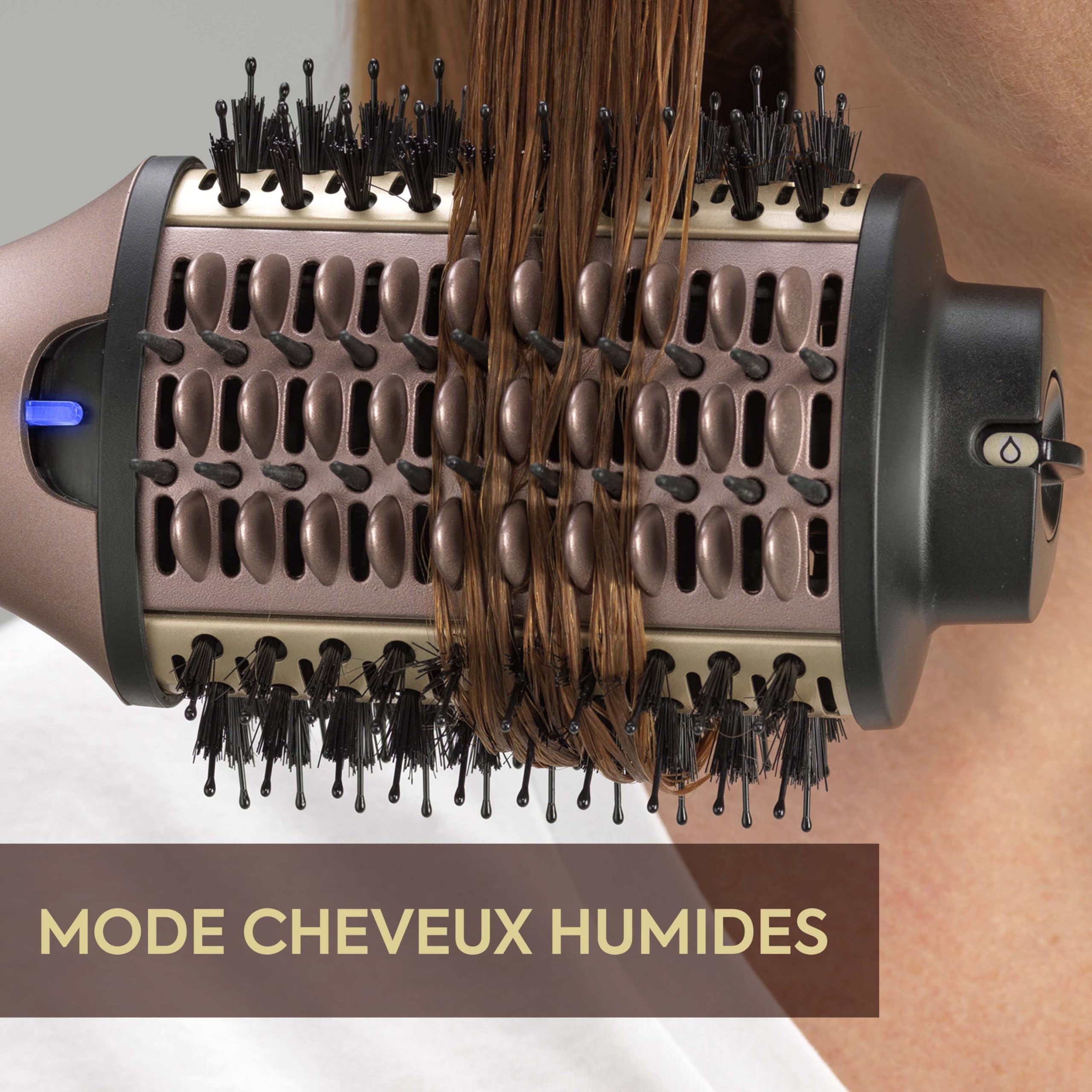 BaByliss Brosse soufflante Air Power Volume - Séchage et brushing, 2-in-1 - Sur cheveux secs ou mouillés, 3 réglages de température, Ionique & Céramique, Doré, AS95E