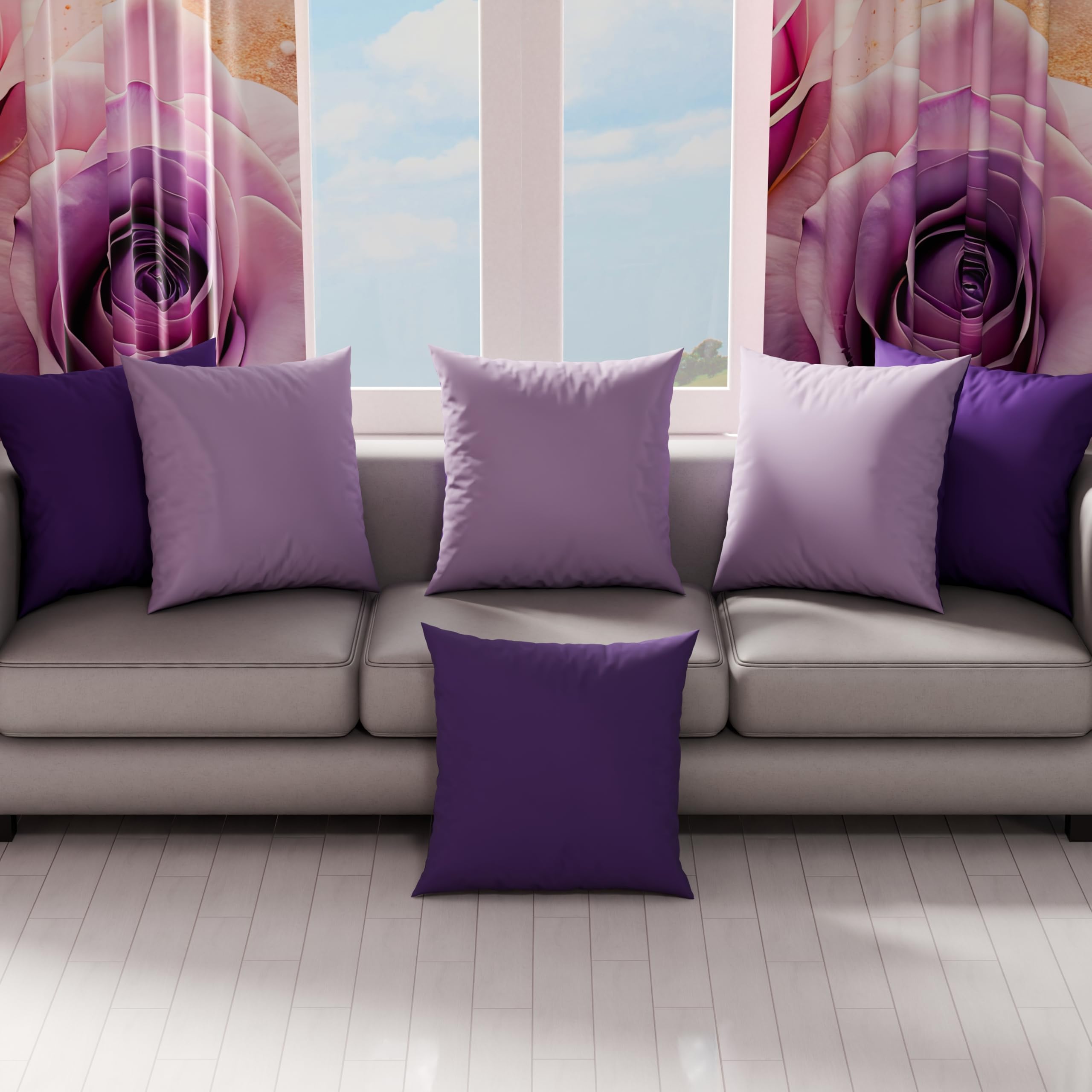 Lot De 2 Taies D'Oreiller 50x70 Cm Violet - Microfibre Hypoallergénique - Fabriqué En Italie