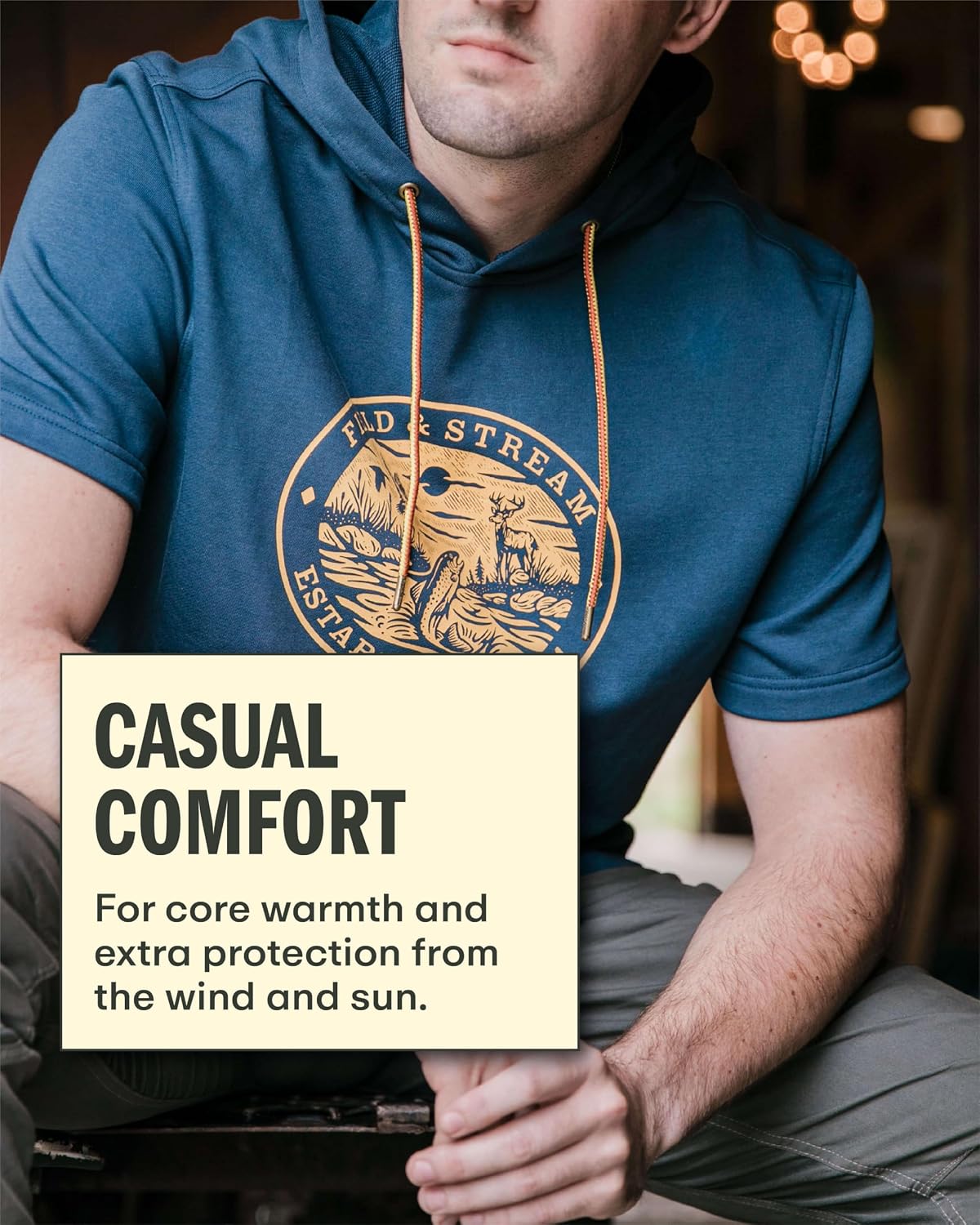 Field & Stream Skiff-Live Short Sleeve French Terry Graphic Hoodie