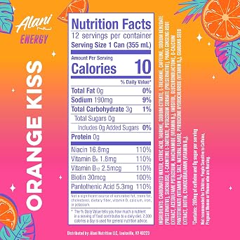 Alani Nu Orange Kiss Sugar Free Energy Drink Can