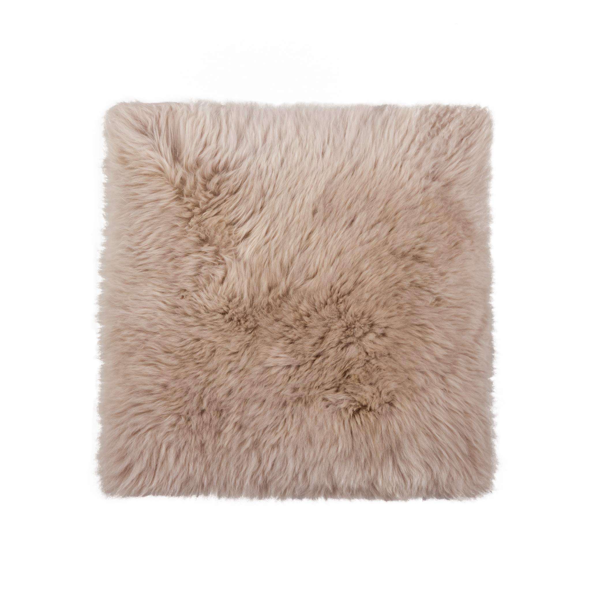 Natural Sheepskin Chairpad with Non-Slip Backing | 100% Real New Zealand Wool Sheepskin for Car Seat, Accent Chair, or Vanity Chair, Taupe 1 Count (Pack of 1)