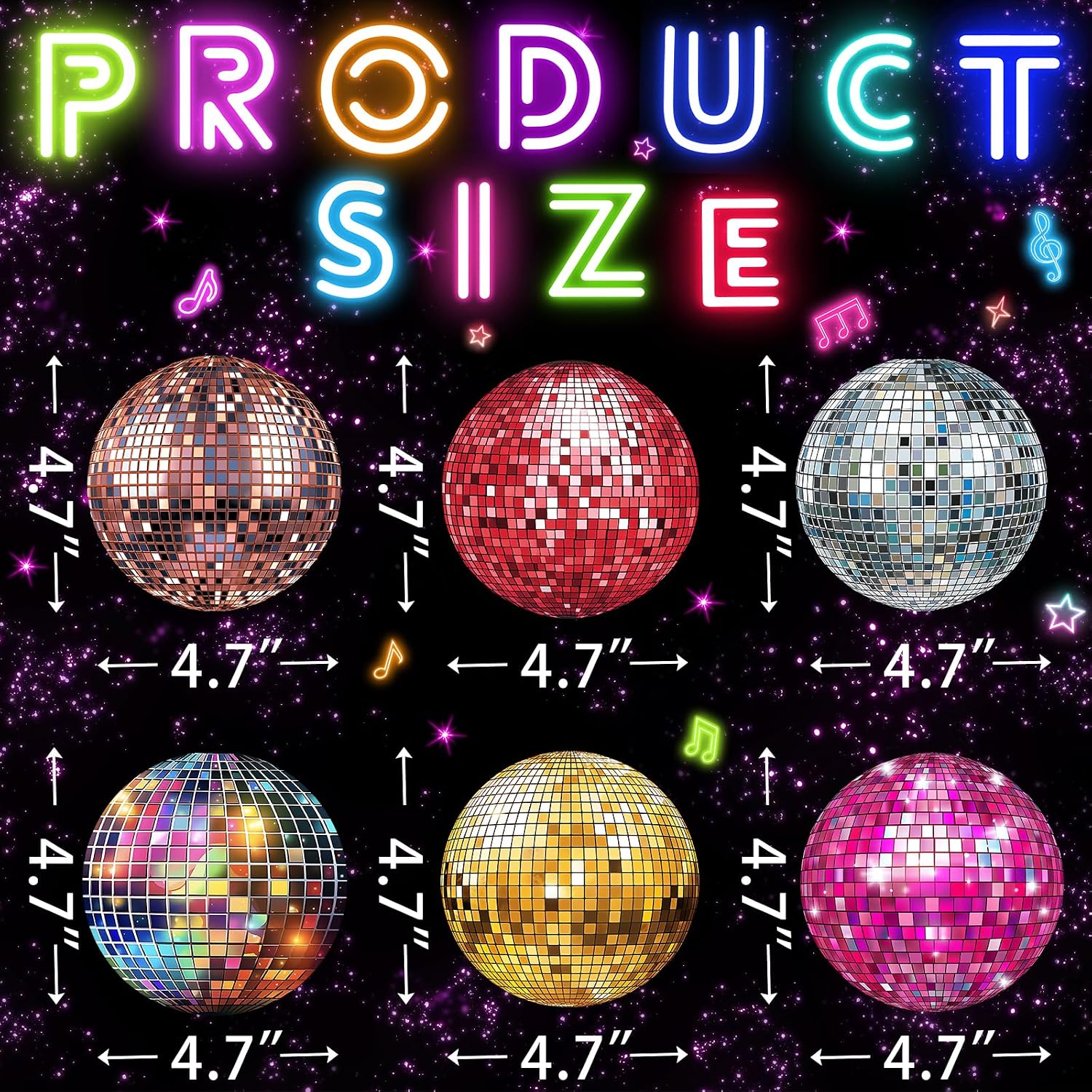 Disco Party Decorations - Neon Dance Cutout for Kids' Disco Birthday and Baby Shower Table Decor