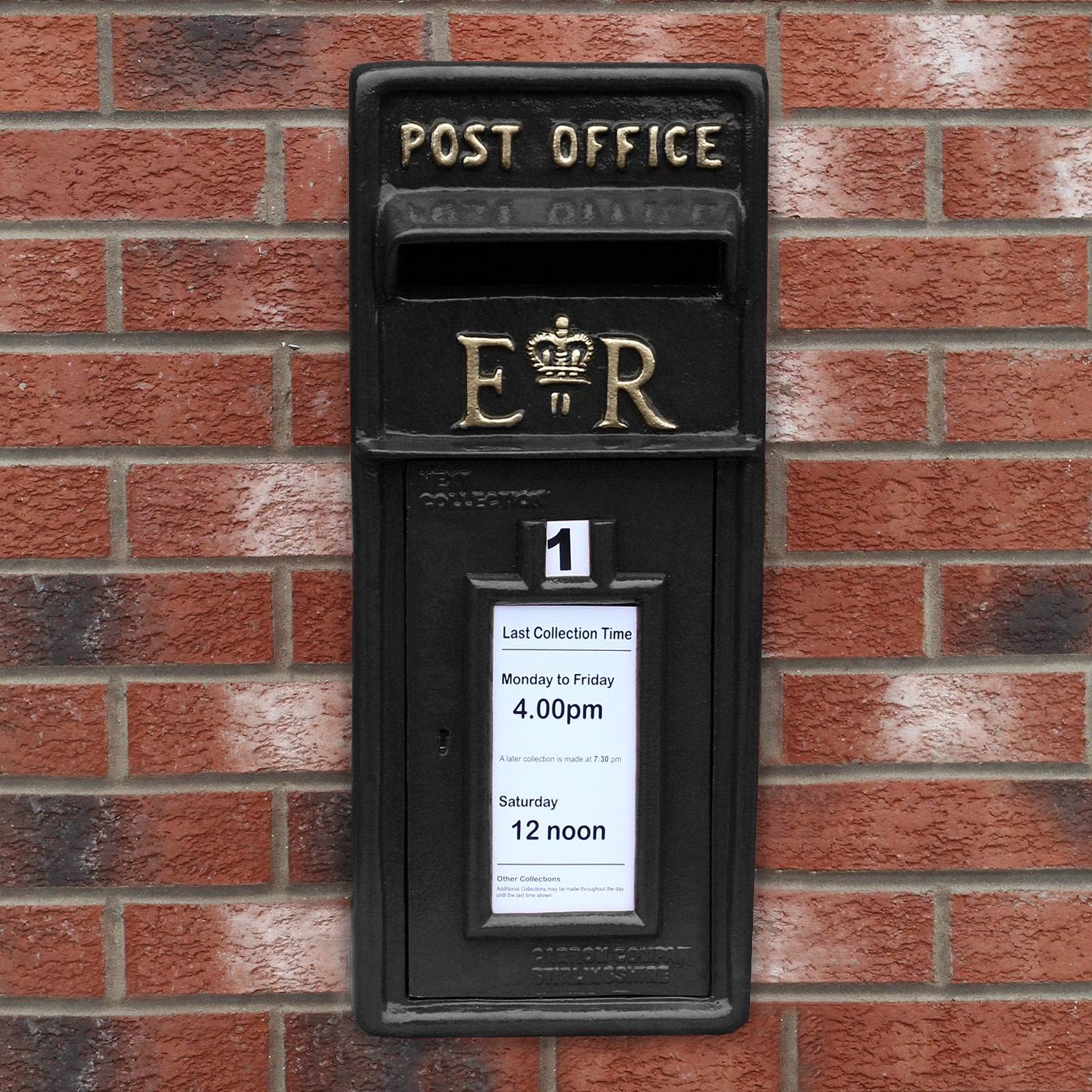 Boîte aux lettres murale en fonte Royal Mail pilier verrouillable 2 clés pour bureau de poste extérieur résistant