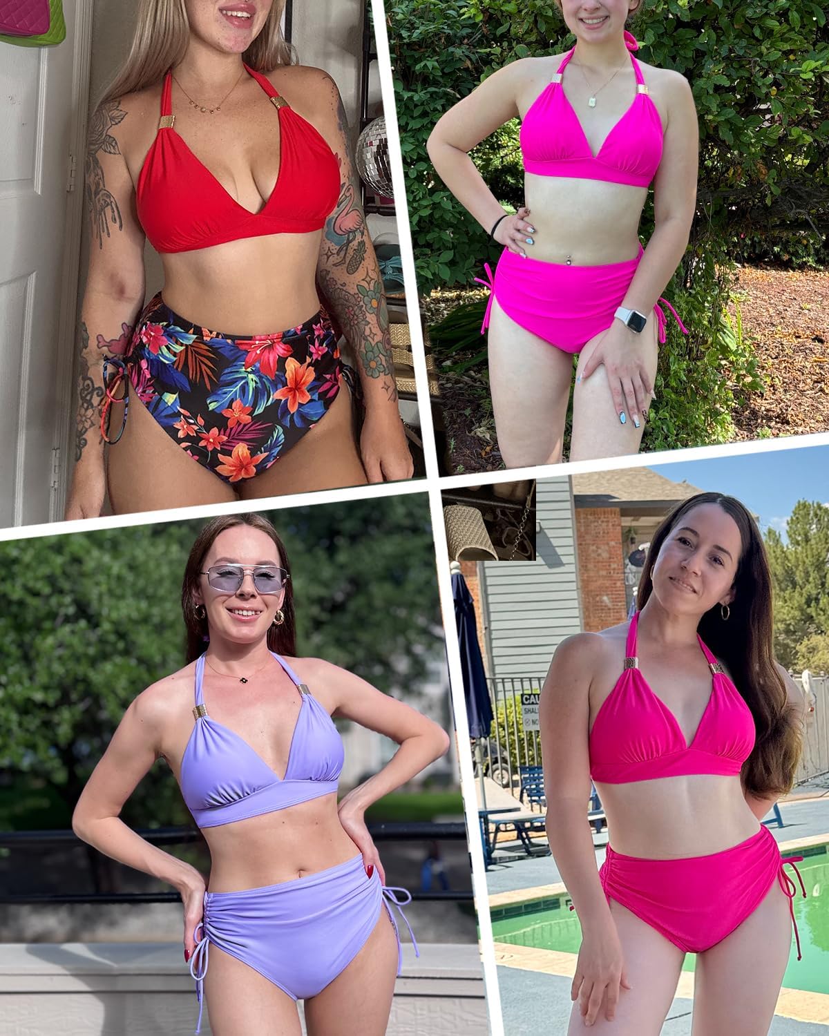 Womens High Waisted Two Piece Swimsuit - Full Coverage Bathing Suit Tummy Control Bikini Set Halter Push Up Swimwear 2025 - Image 6