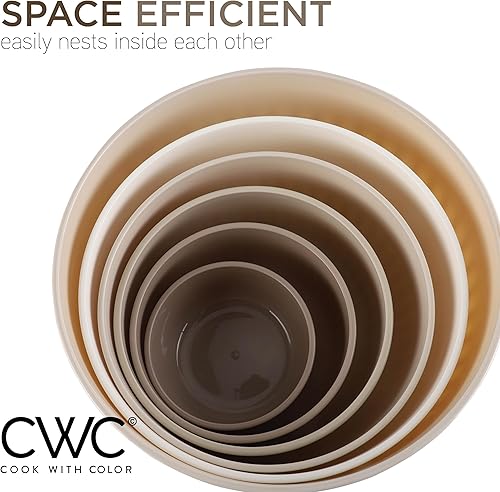 Vista 356 de COOK WITH COLOR - Juego de tazones de preparación profundos con tapas, para mezclar, de plástico, pequeños y apilables (color rosa/gris)