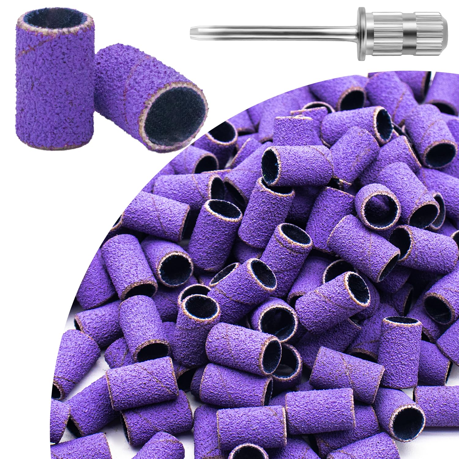 Sanding Bands for Nail 100Pcs, 150 Grit Nail Drill Sanding Bands, Medium Grit Sanding Bands for Nail for Polish Acrylic Nails Gel Nails, Professional Nail Sanding Bands for Manicures Pedicure