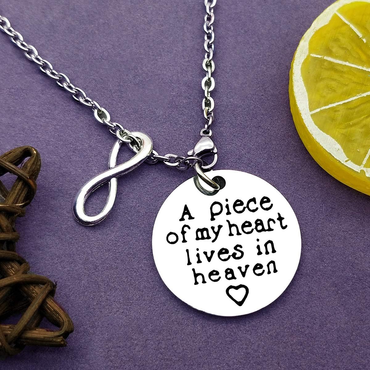 Memorial Jewelry Necklace Gift in Memory of Loved Dad Mom Gift A Piece of My Heart Lives in Heaven Necklace Sympathy Present Remembrance Present Loss Memorial Jewelry - Image 4