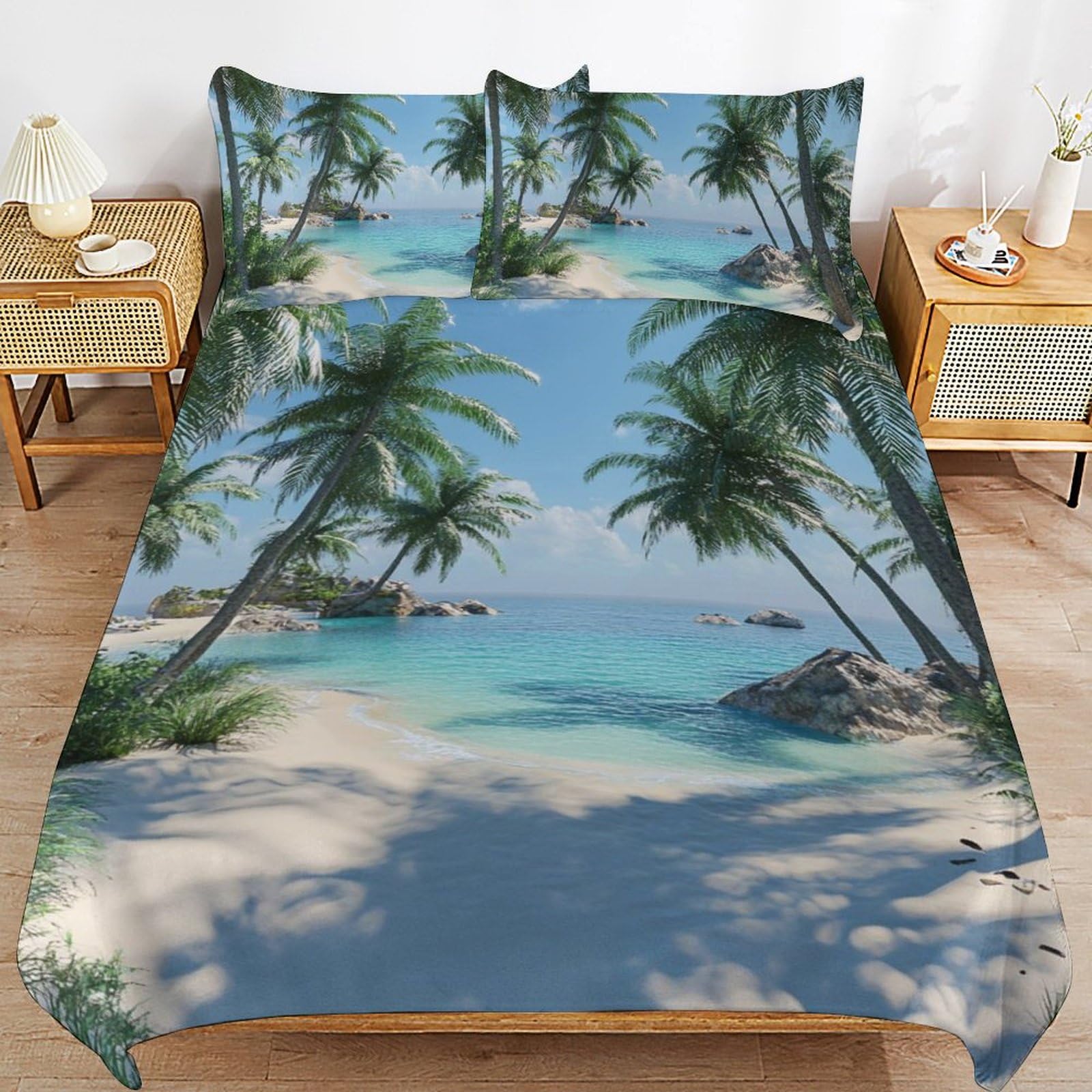 Funda nórdica hawaiana de 135x200 cm con microfibra suave para cama infantil