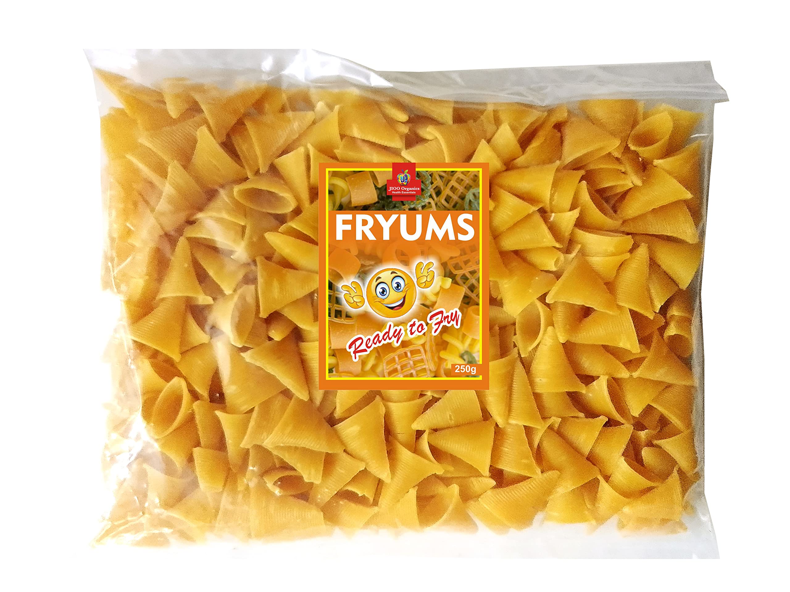 J Organics Masala Flavor Ready-To-Fry Vegan Air Fry Snack Fingers-Crunchy, Tasty Fries In Fun Shapes, Shape May Vary-,250 Grams