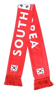KNK 2026 Soccer Fan Scarf – Double Sided Reversible Football Supporter Scarf with Soft Velvet Feel (South Korea)