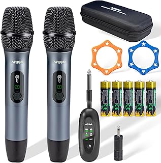 Wireless Microphone Set for Singing, Speeches & Events, 2.4GHz Dual-Mic ...