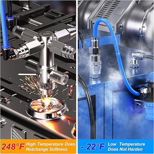 Miniatura 10 de TAILONZ PNEUMATIC Negro DOT 38 pulgadas de 32.8 ft 32.8ft Nylon Air Tubing Kit Tubería Manguera de tubería de línea de aire Tubería o transferencia