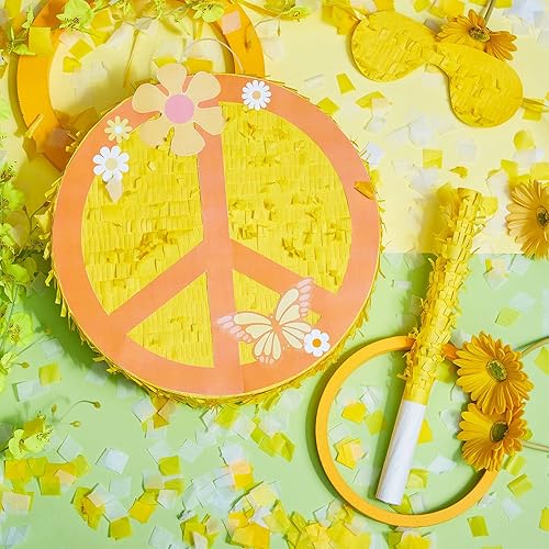 Vista 62 de Lewtemi Decoraciones de fiesta de piñatas con barra para ojos vendados y confeti para decoración de fiesta, centro de mesa, accesorio de fotos