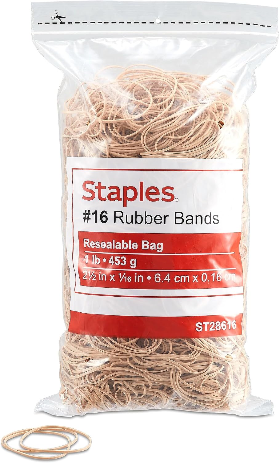 Staples Rubber Bands, Size #16, 1 lb. Bag, Economy Pack