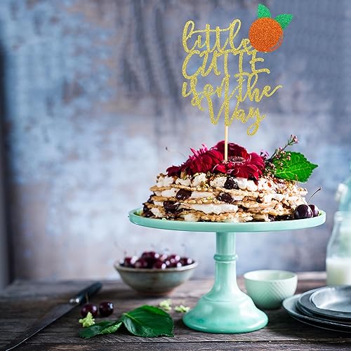 Miniatura 6 de Little Cutie Is On the Way - Decoración para tartas con decoración de pastel naranja para decoración de cítricos para baby shower, suministros de