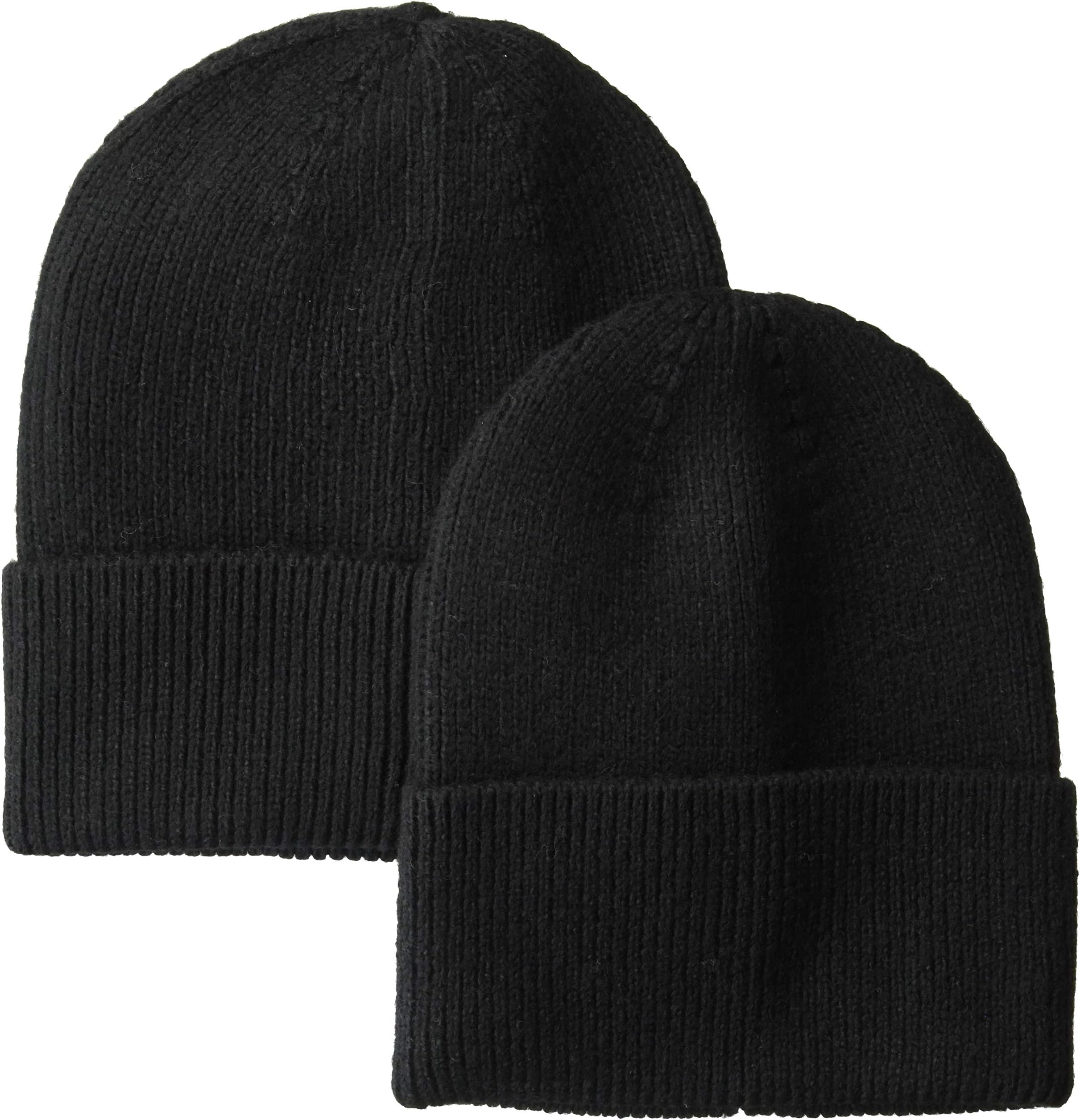 2-pack Knit Hat Beanie Black, One Size