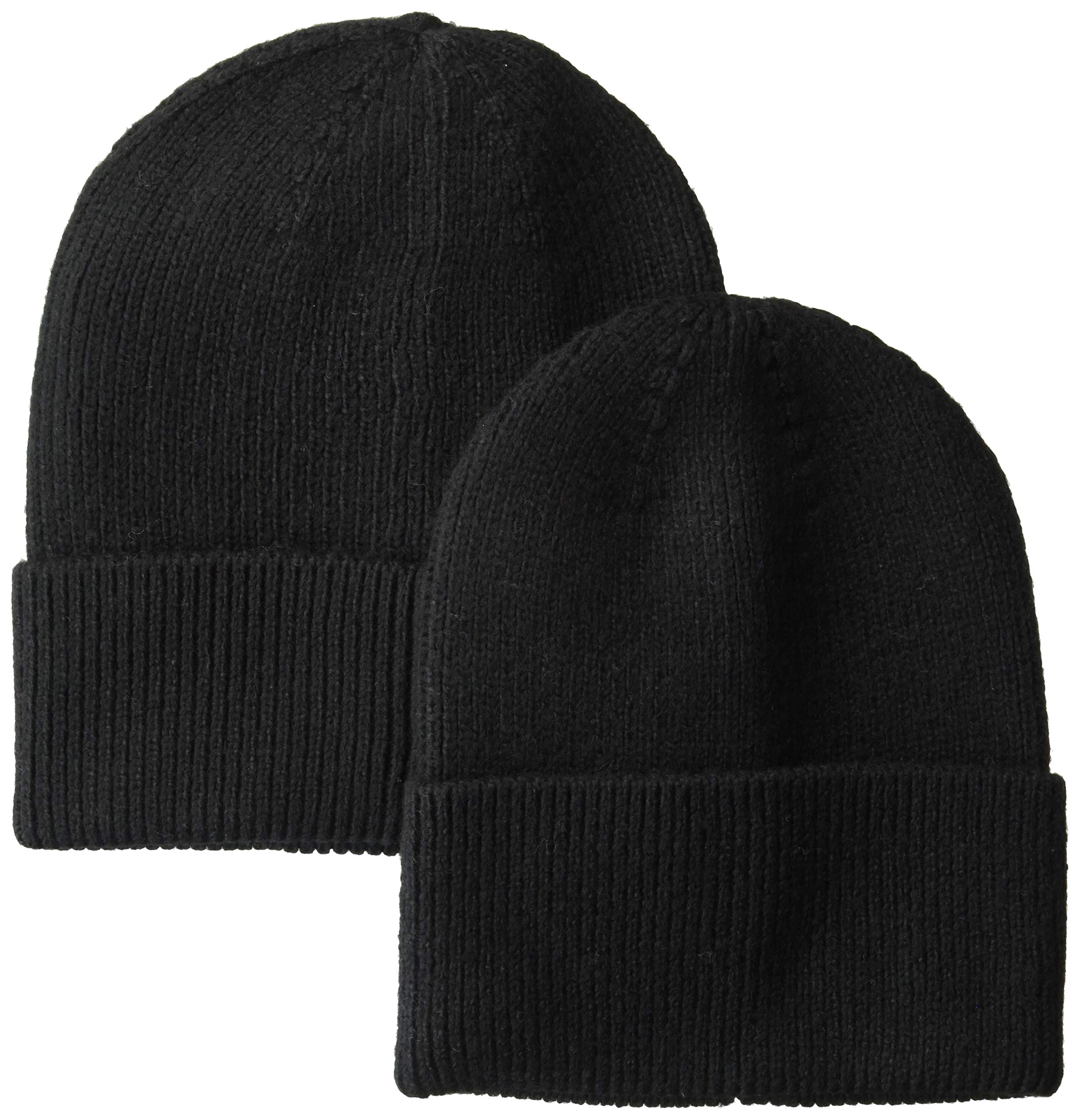 2-pack Knit Hat Beanie Black, One Size