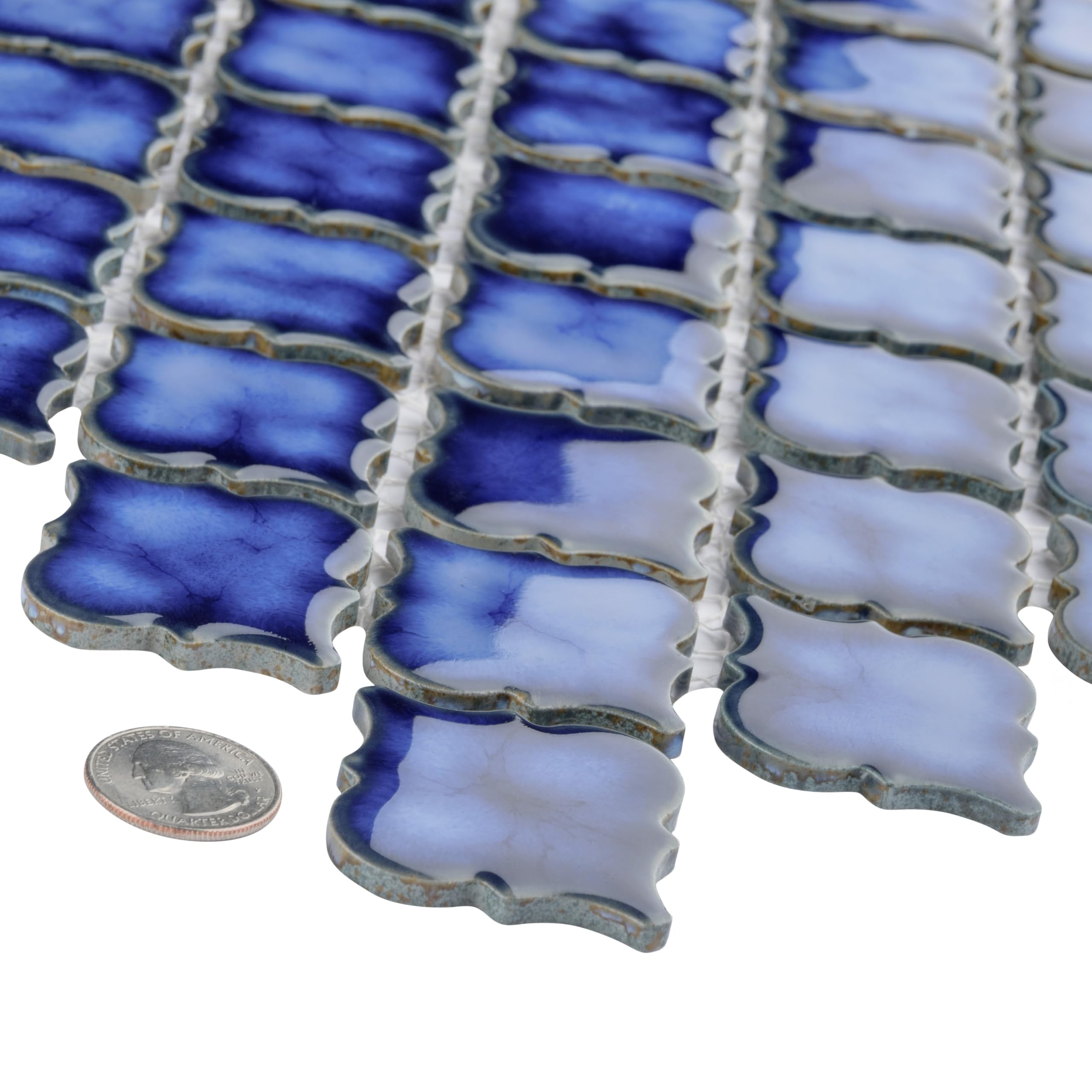 Merola Tile Hudson Tánger Sapphire - Azulejo de porcelana para piso y pared de 30,5 x 32,5 cm