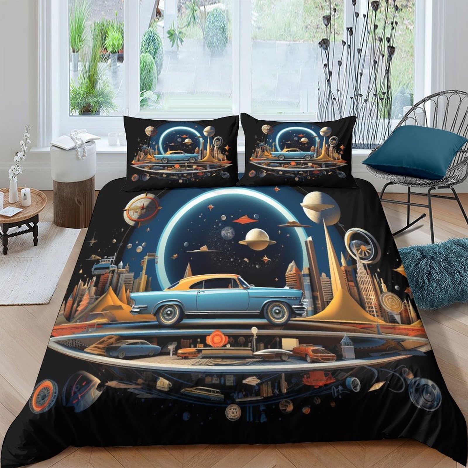 Housse de couette en microfibre durable Cosmos 200x200cm pour un couchage sain