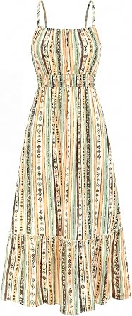 BTFBM Summer Dresses for Women 2026 Sundresses Sleeveless Spaghetti Strap Boho Beach Vacation Outfits Spring Maxi Dress