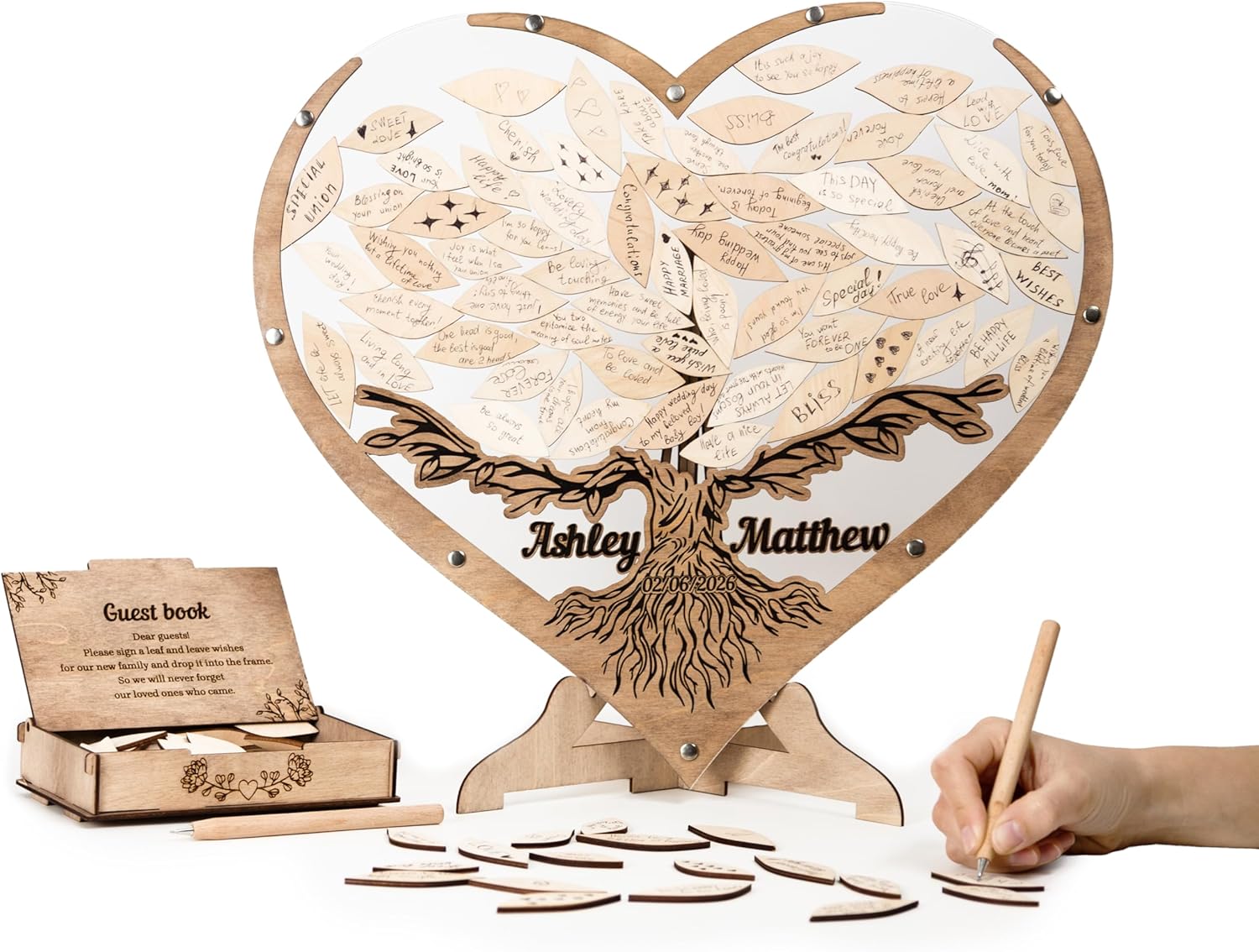 Tree Leaves Guest Book | Personalized Wedding Guest Book Alternative | Personalized Maple Tree and Leaves Wedding Guest Book Alternative | Tree Guest Book for Wedding | Drop Box Guest Book