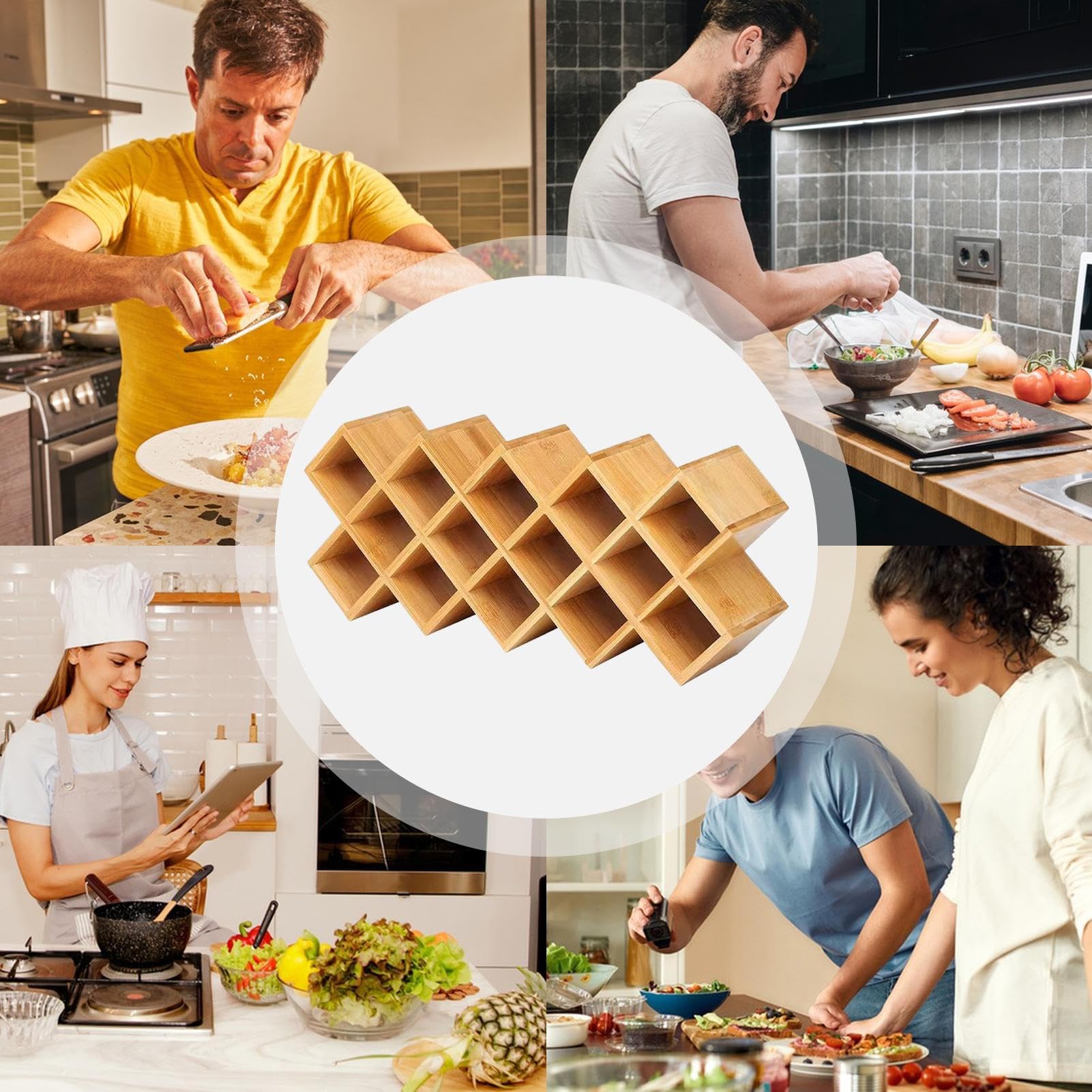 Organizador de Condimentos y Especias para la Cocina Estante Organizador | Soporte para Repisa de Condimentos para Encimeras, Armarios, Cajones y Cocina