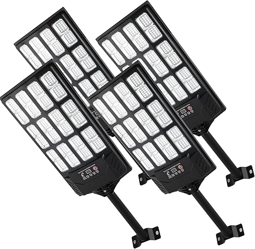 Miniatura 9 de Farolas solares impermeables para exteriores, 38000 lúmenes, luz de inundación solar gran angular, luz de estacionamiento LED con sensor de