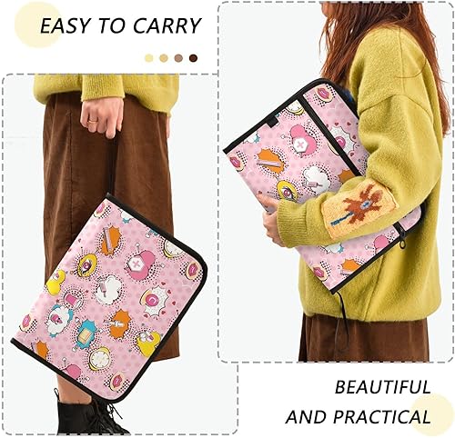 Miniatura 4 de Cute Trendy Cartoon Lips Pink Expandable Hanging File 13 Pockets A4 Letter Size File Organizer with Zipper Closure Wide File Folders for Doctor