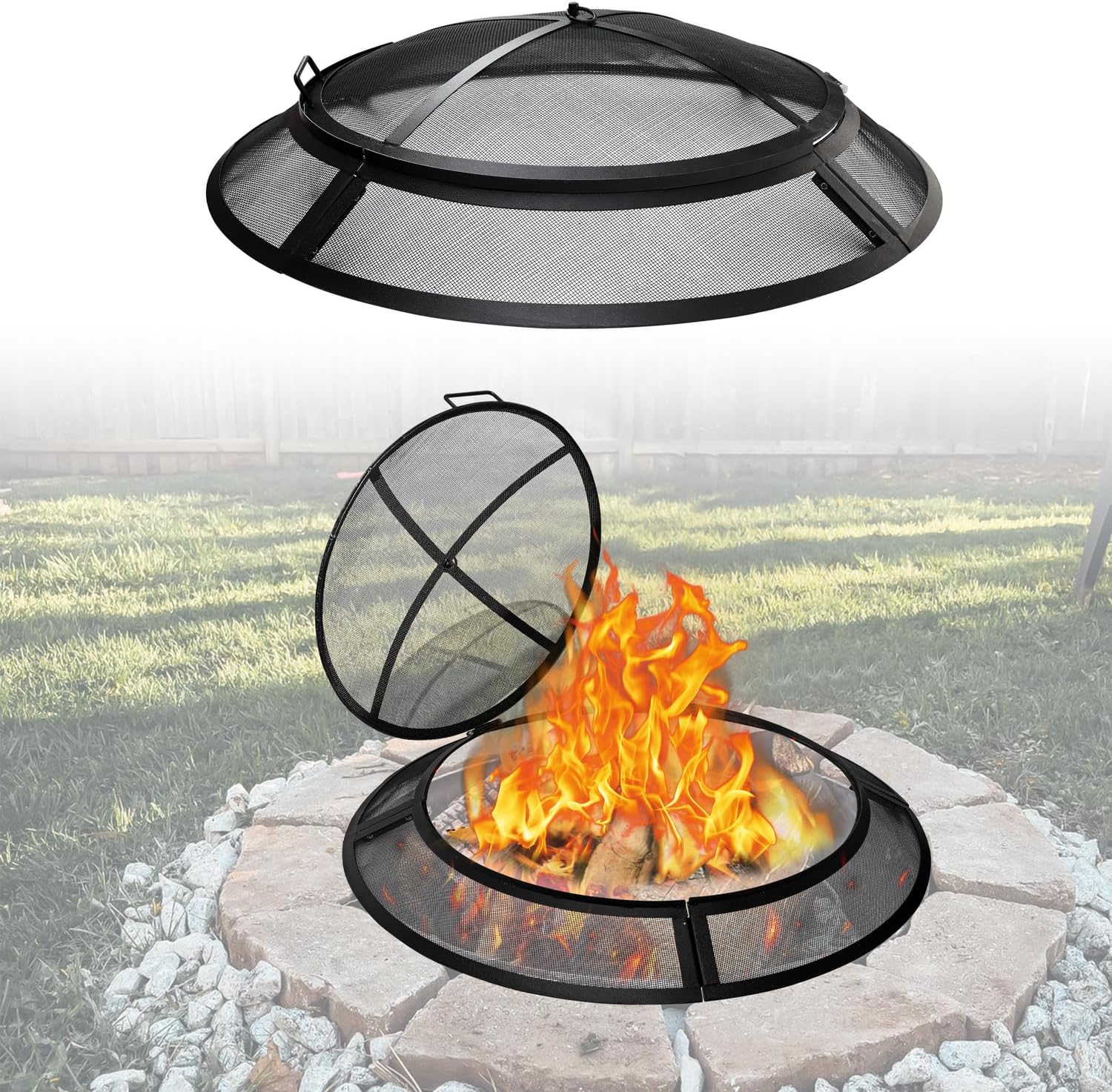 FEBTECH Firepit Screen Covers Round 36 Heavy Duty