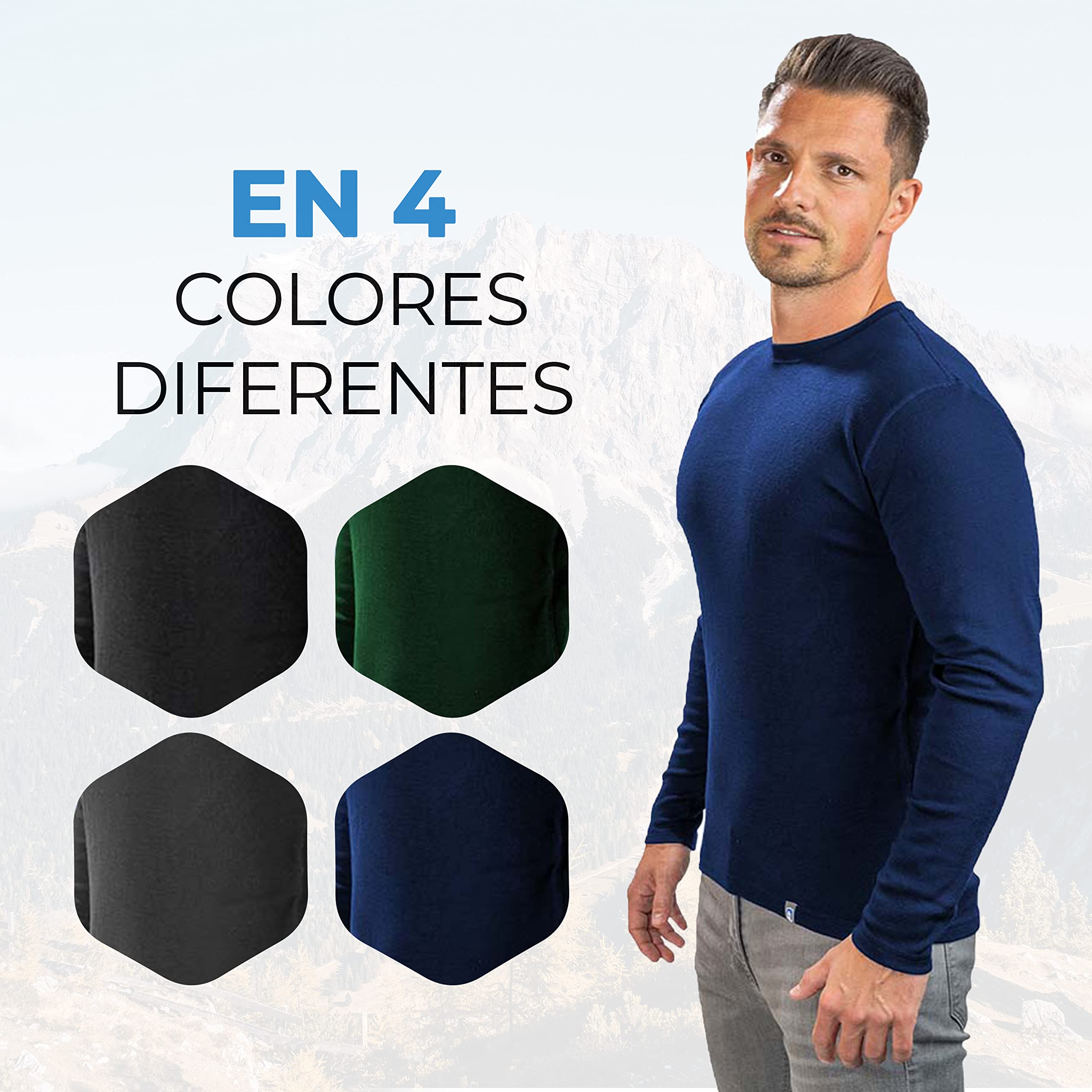ALPIN LOACKER Camiseta de Manga Larga, 100% Lana de Merino - Suave y Secado Rápido - termorreguladora para Cotidiano, Deportivas, Senderismo Escalada Trekking, Cámping y Esquí - Hombre Mujer Niños
