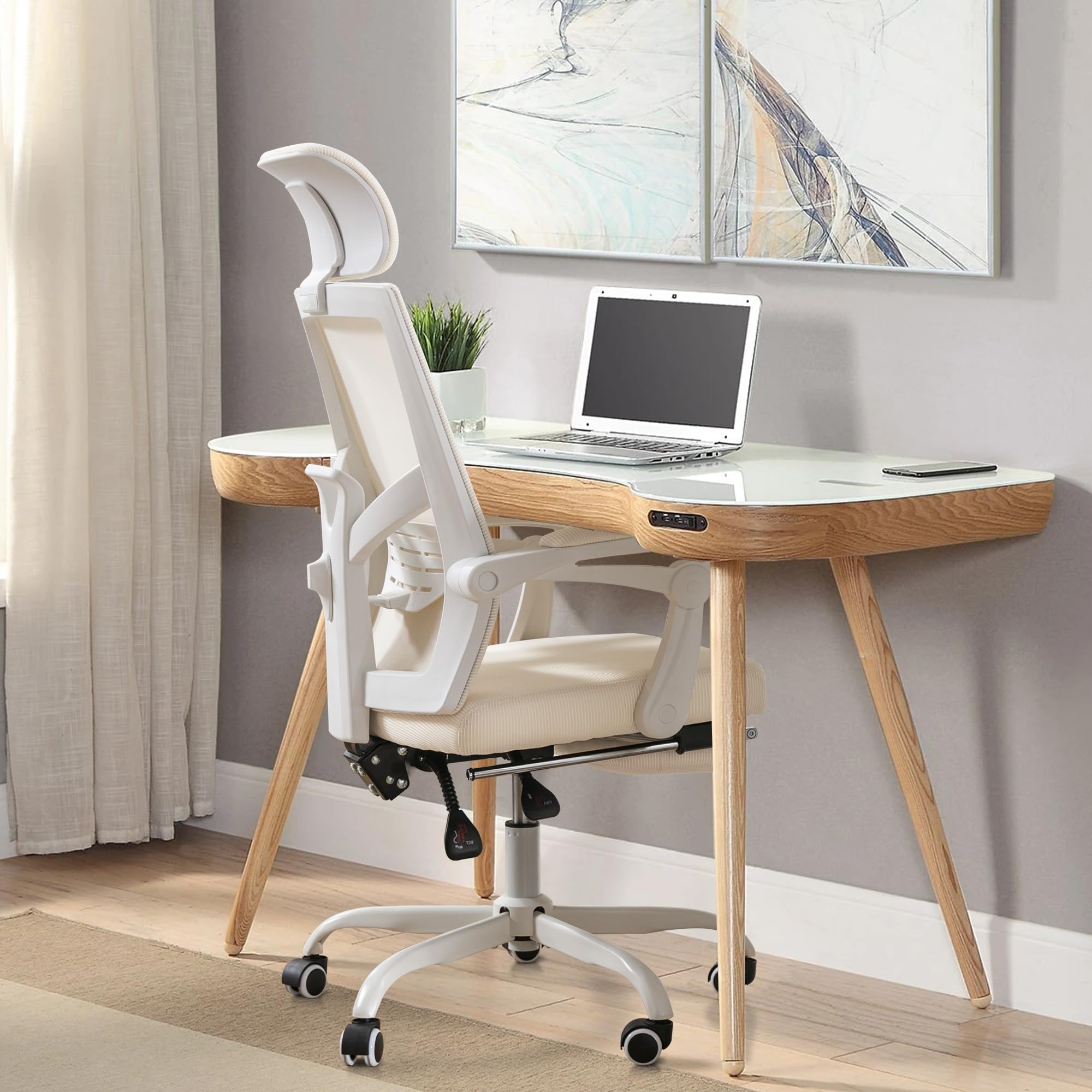 Sedia Da Ufficio Rattantree Ergonomica - Con Poggiatesta Regolabile, Supporto Lombare, Braccioli, Blu