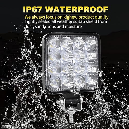 Miniatura 6 de AUXTINGS 2 unidades de 4 pulgadas 3.9 in 48 W mini luz de trabajo LED ultra fina haz LED Pods luces de conducción 12V 24V Offroad Lámparas