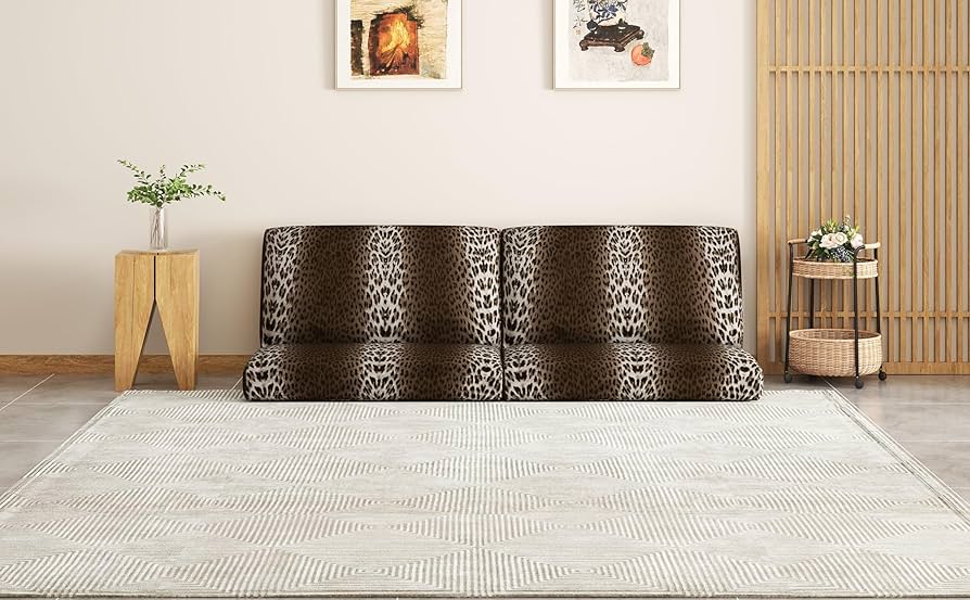 Amazon｜CSSMCOMP(売店)ヒョウ柄ソファベッド、一人暮らしソファ