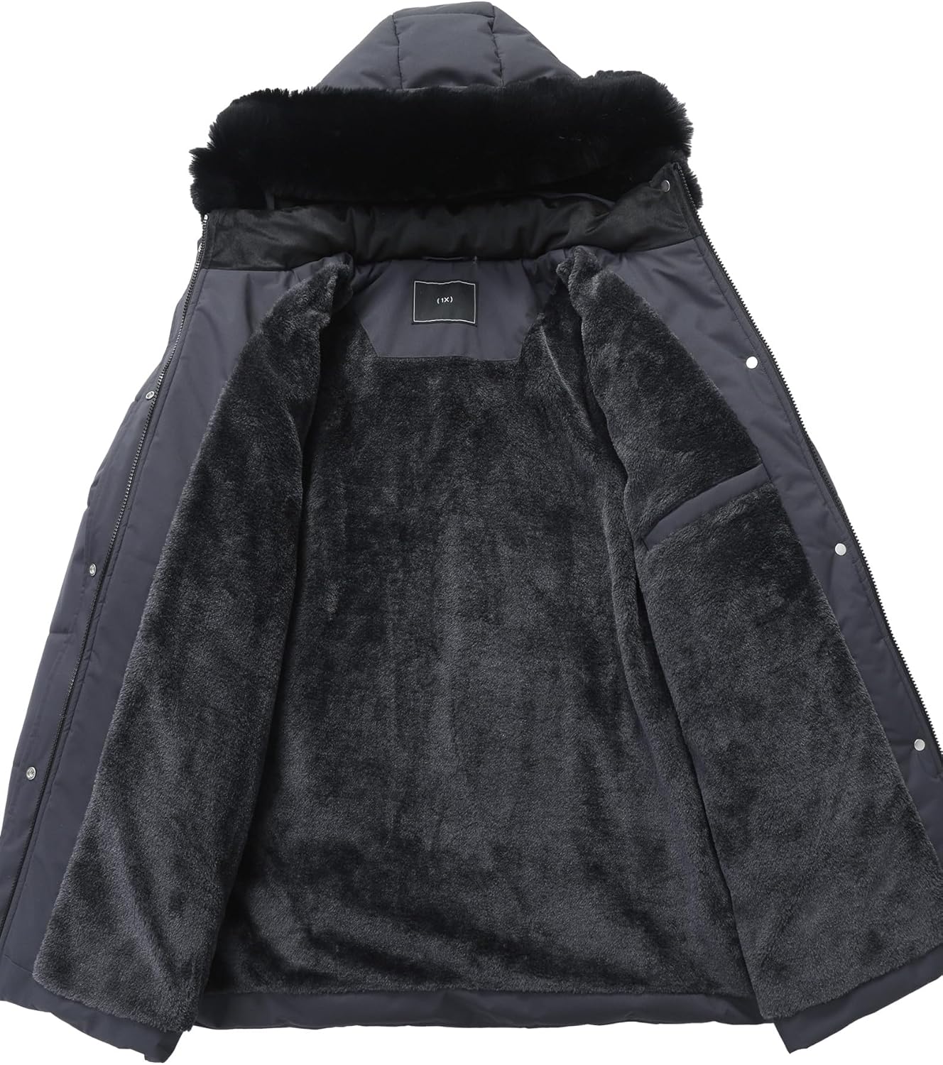 Women's Plus Size Down Coat Parka Jacket | Waterproof, Windproof, Detachable Hood, Thicken for Winter Warmth - Image 3