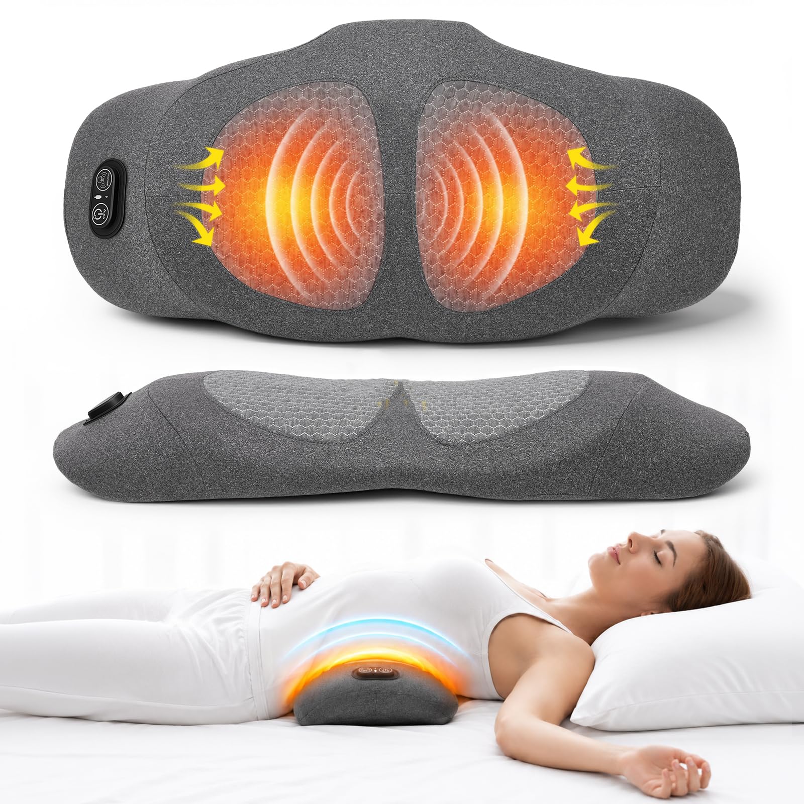 Massaggiatore lombare 3-in-1 Calore, Vibrante & Trazione 26°, senza fili