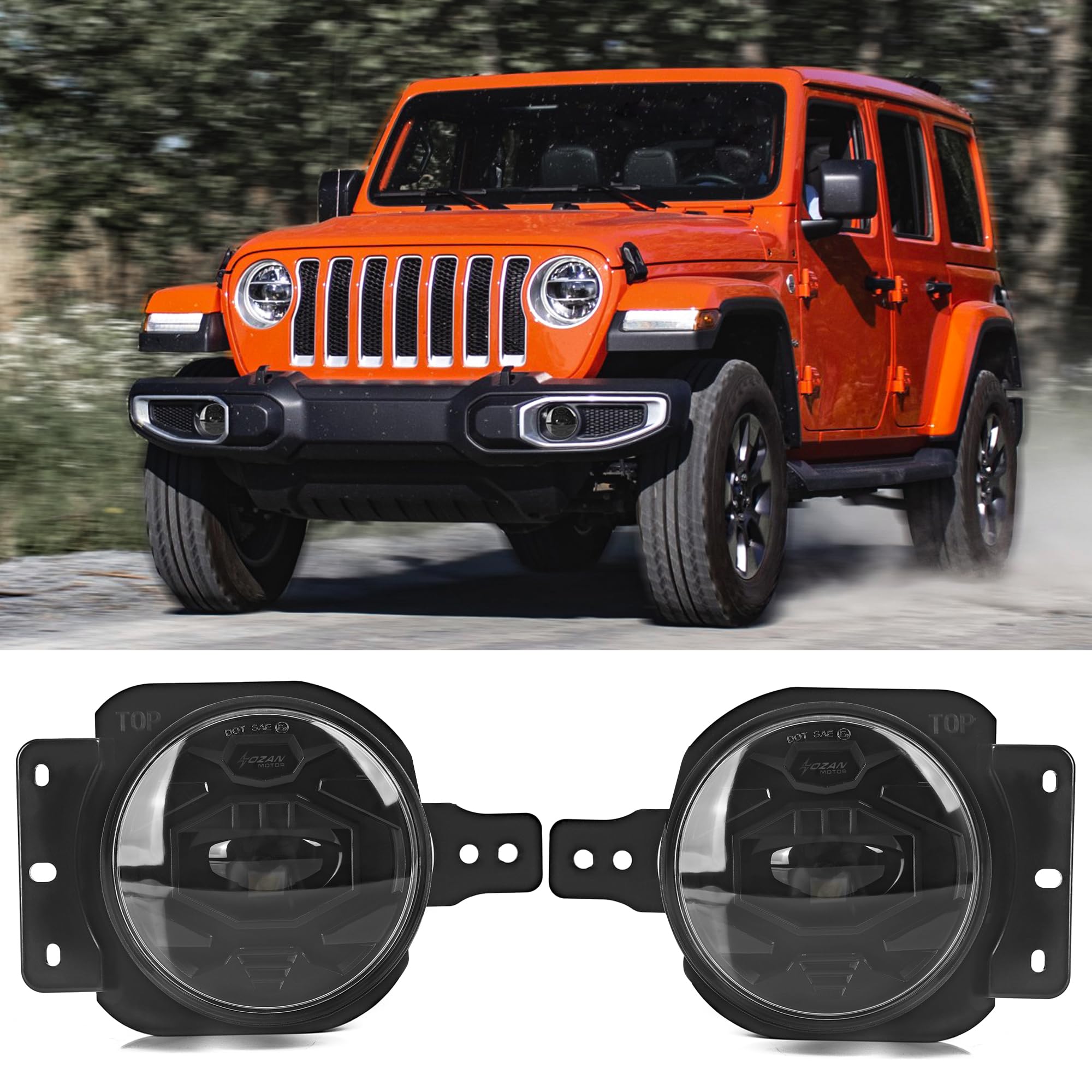 OFFROAD GAMERS 4 Inch LED Fog Lights 40W Offroad Fog Lamp for Driving, DOT Approved Compatible with 2018-2024 Wrangler Unlimited JL Driving Lights Fog