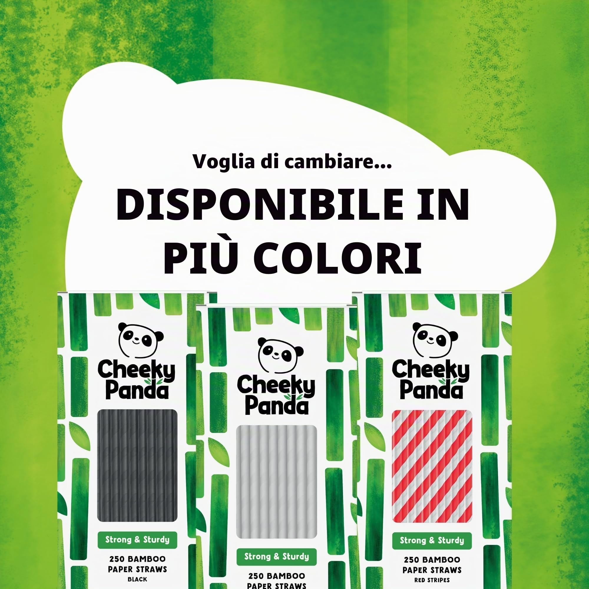 The Cheeky Panda Cannucce Multicolori in Bamboo | 100 Pezzi | 200mm