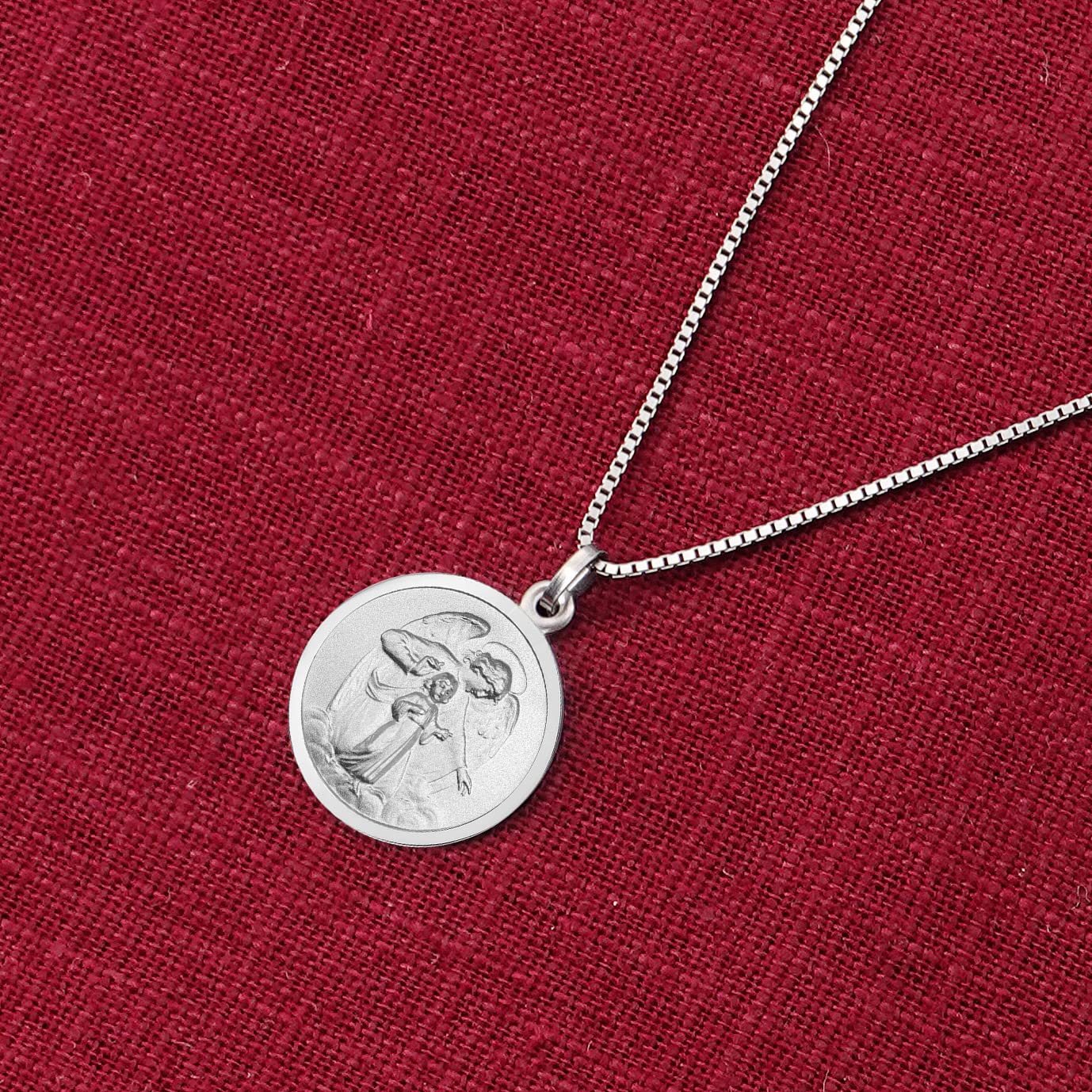 trendor Halskette mit Schutzengel-Anhänger Ø 18 mm 925 Silber 41472 | elegantes Schmuckstück für Damen und Herren, zauberhafte Geschenkidee,