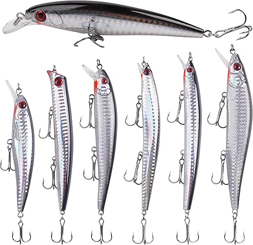 Kit de señuelos de pesca de agua salada, señuelos de pesca de surf, señuelos de pesca de agua salada, señuelos de buceo profundo, Jerkbait Topwater