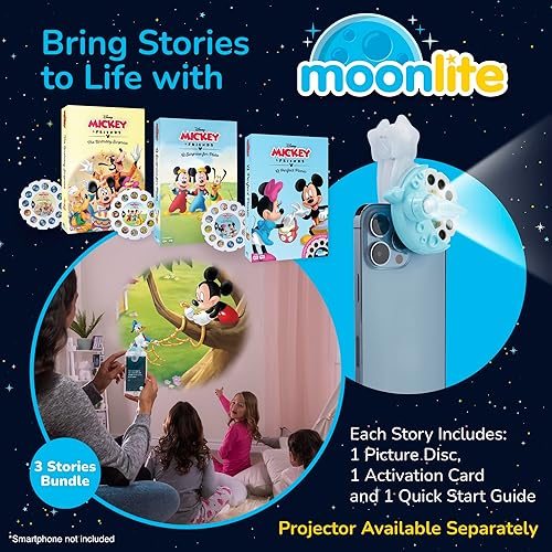 Miniatura 8 de Moonlite Carretes de cuentos Storytime, juego de 3 historias, El Rey León, 101 dálmatas, Mulan, historias digitales para proyector, regalos de