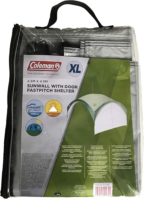 Coleman Side Panel Fast Pitch Shelter XL 4.5 x 4.5 m, Gazebo Side Panel with Windows and Door, High Sun Protection 50+, Water Resistant