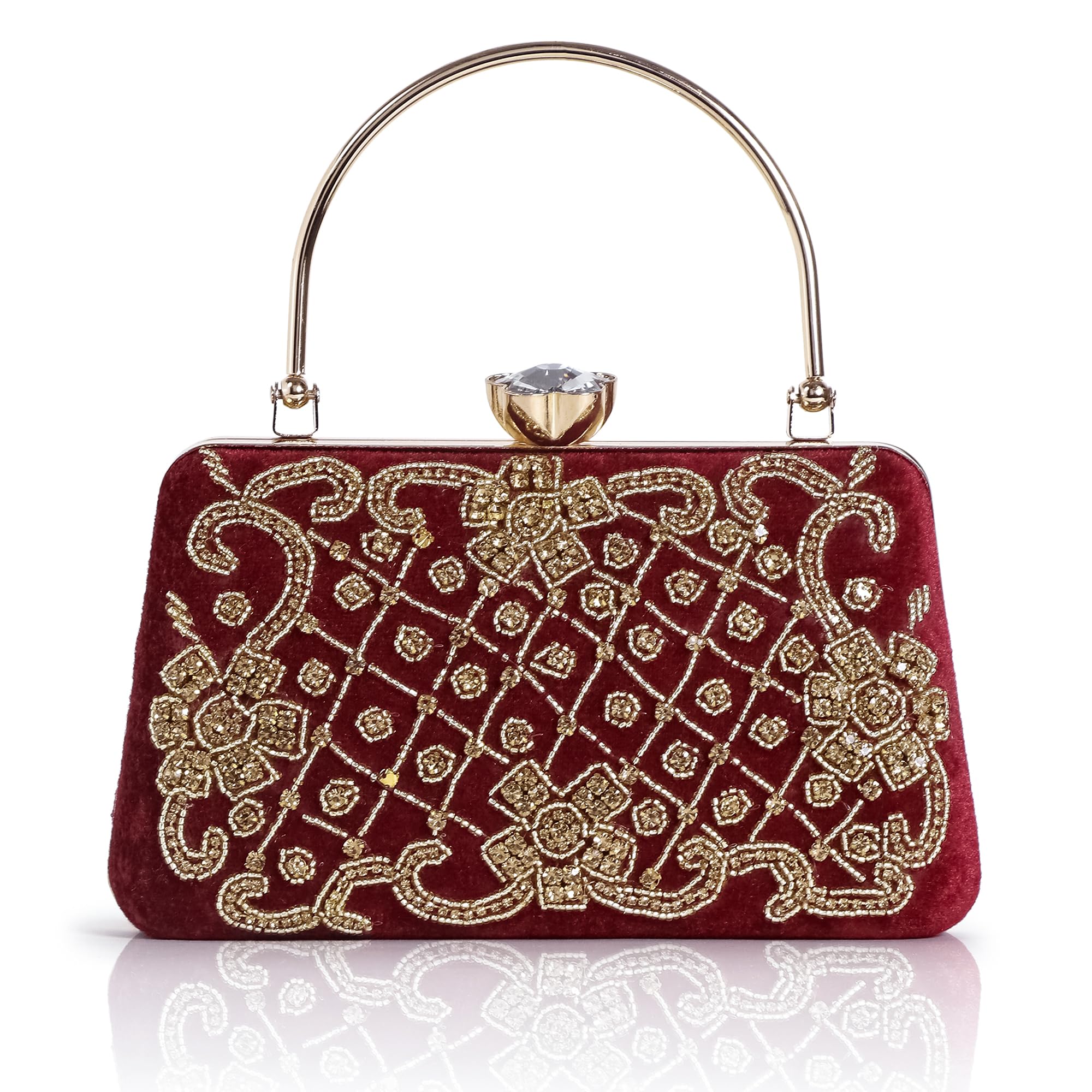 EXOTIC Womens Star Eclipse Bridal Clutch (Maroon) (B0CM6VMB8C) Amazon Price History, Amazon Price Tracker