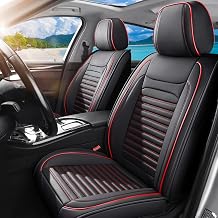 Car Seat Covers Full Set Fit for Mitsubishi Outlander 2003-2026, Premium Faux Leather Car Seat Protector,Breathable Anti-Slip Full Wrapping Edge Seat CoversBlack&Red,Full Set