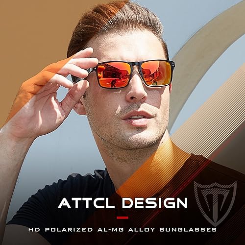 Miniatura 2 de ATTCL Gafas de sol polarizadas con protección UV para pesca, golf, conducción para hombres, marco de metal Al-Mg, ultra ligeras