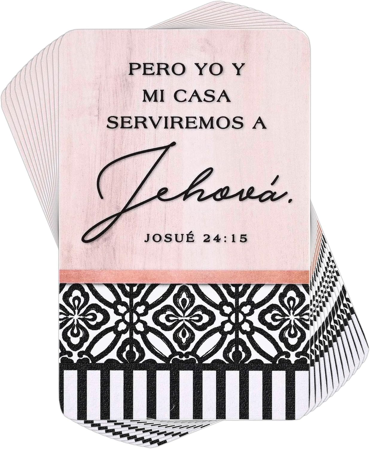 Dicksons Inspirational Spanish Bible Verse Pocket Card Bookmark for Books and Novels 2.5 x 4 Cardstock I and My House Will Serve the Lord - Pack of 12