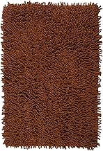 SARAL HOME EASY LIVING Cotton Shaggy Anti-Skid Rectangular Solid Bath Mat|Soft & Super Absorbent Mats for Shower|Washable, Non-Slip & Quick-Drying Mats for Home/Kitchen/Office (Brown, 40X60 CM)