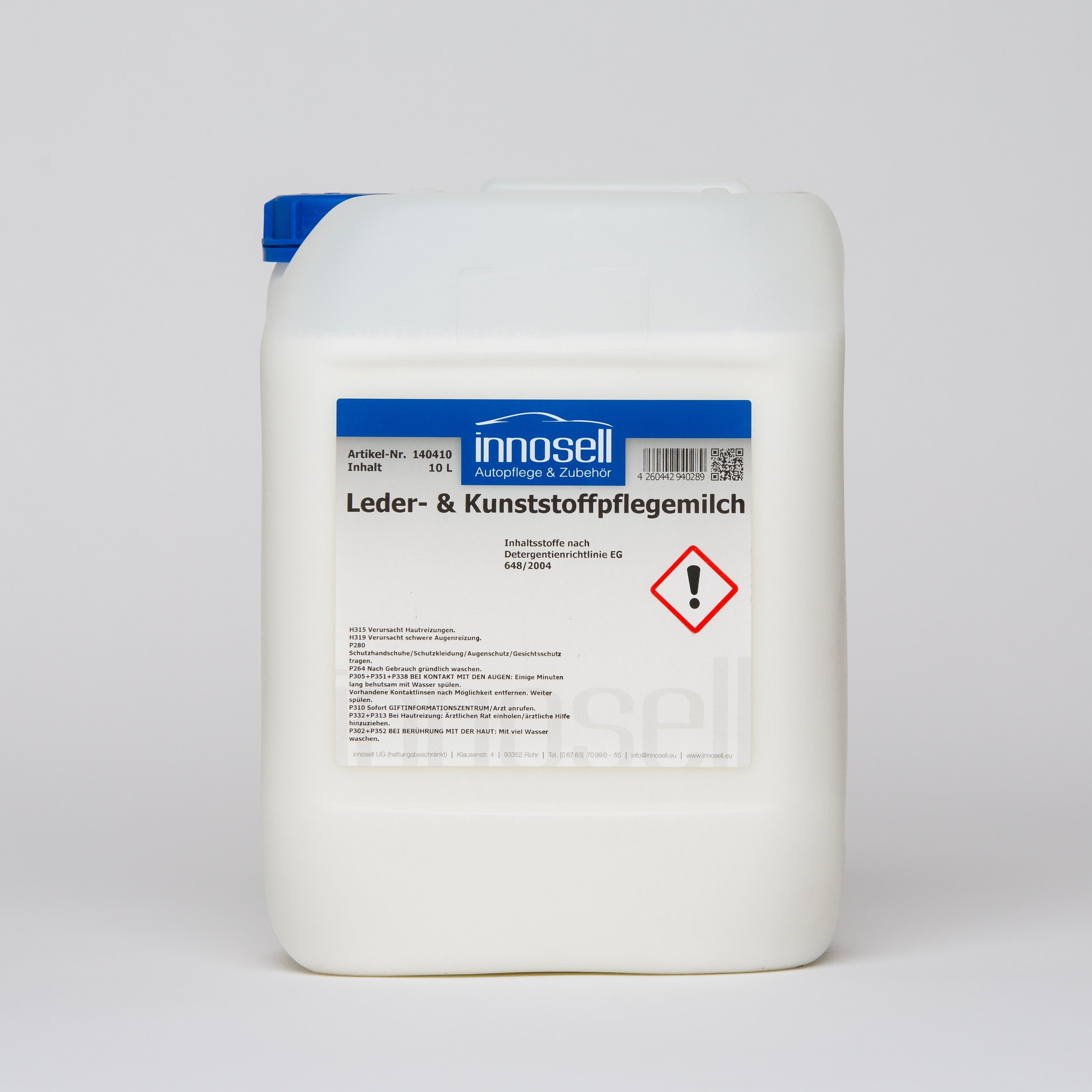Leder und Kunststoffpflegemilch matt Kunstleder Echtleder Plastik und Kunststoffteile Armaturen Cockpit 10 L