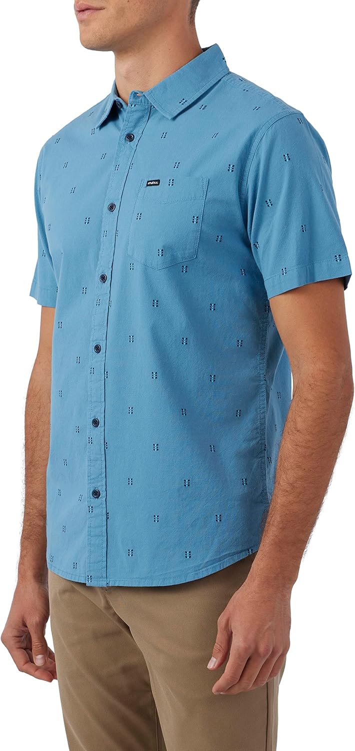 O'NEILL Mens TRVLR Traverse Short Sleeve Button-Up Shirt - Casual Standard Fit Button Down Shirt with Sun Protection